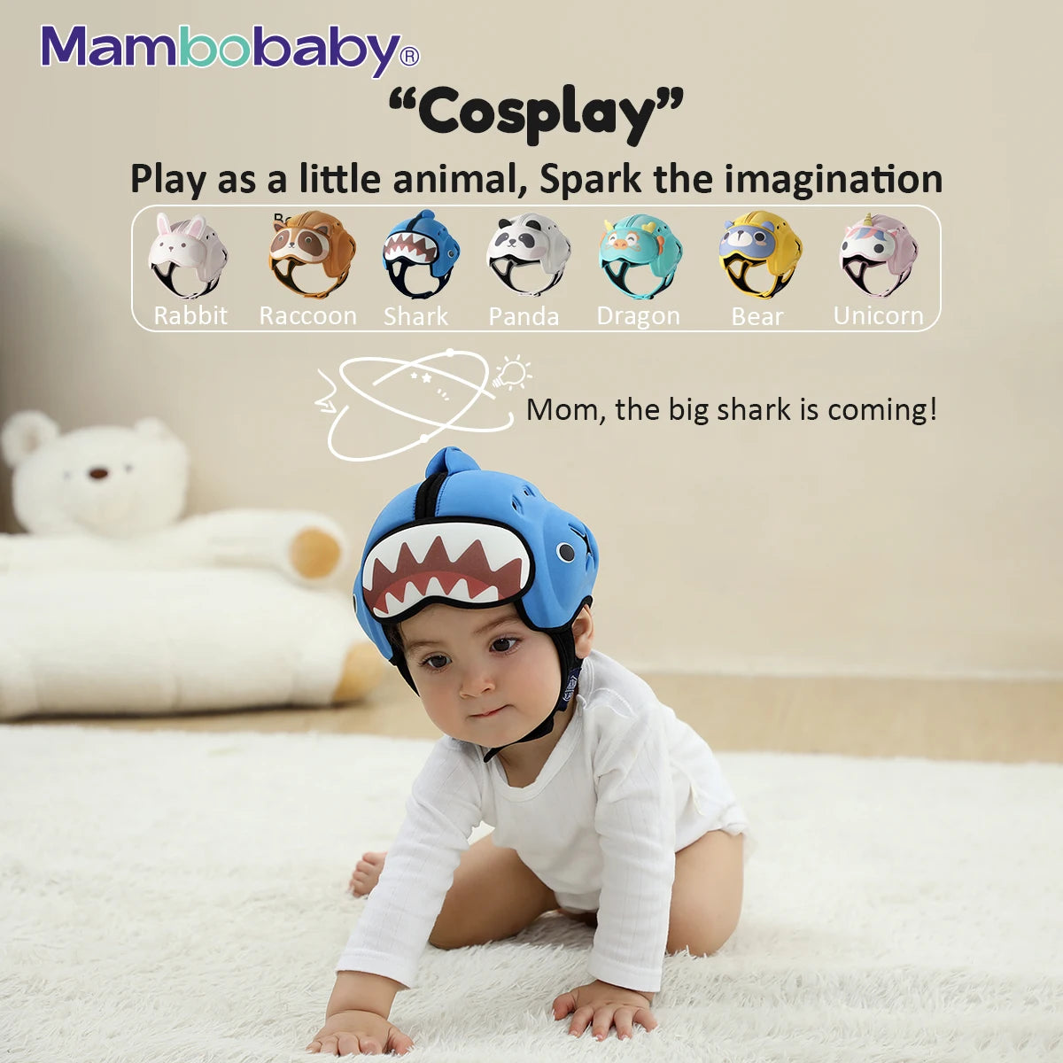 Casque de Sécurité Anti-Choc Mambobaby pour Bébé 6-30 Mois - Protection Tête Enfant Apprentissage Ramper et Marcher