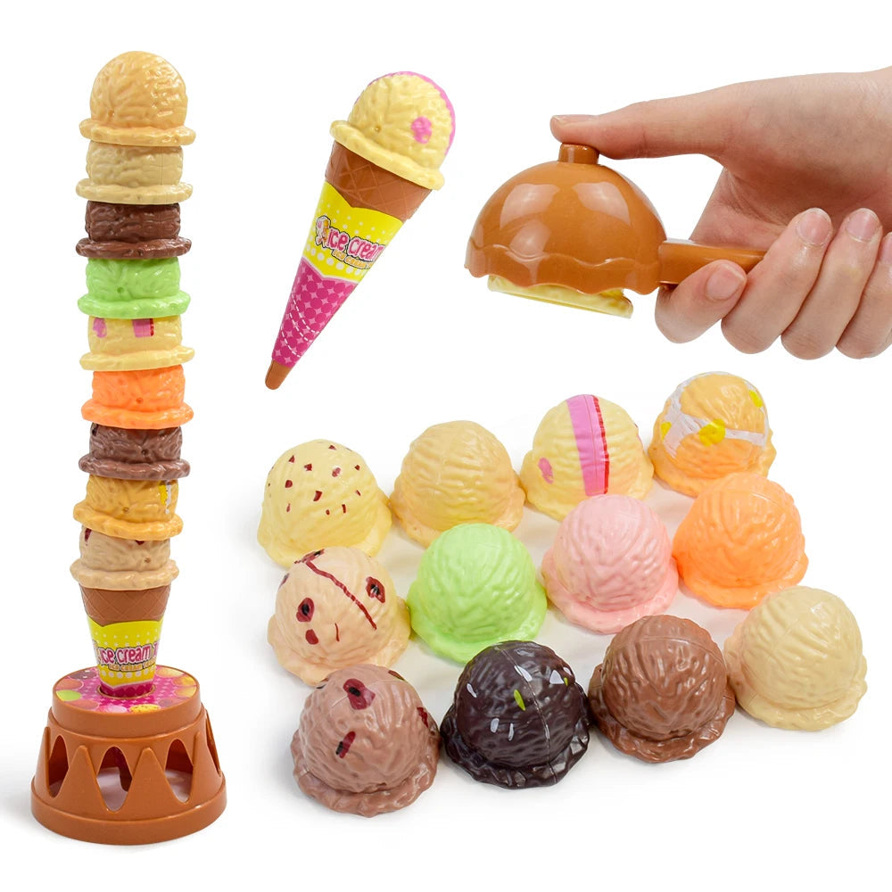 Jouet de Cuisine Simulation Nourriture - Glace Empilable, Jouet Éducatif pour Bébé King of Toys