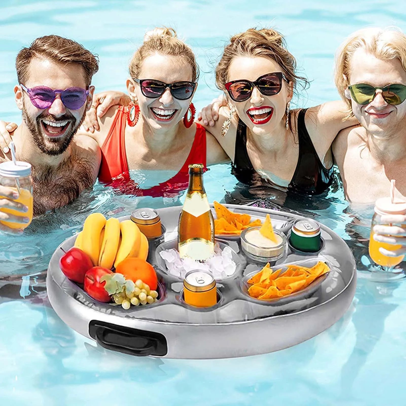 Plateau Gonflable Porte-Boissons – Accessoire flottant pour piscine et fête sur l’eau| Jouets d'été King of Toys