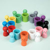 Jouet en bois Montessori pour bébé - Ballon arc-en-ciel et gobelets pour jeux de tri de couleurs et d'apprentissage des chiffres King of Toys