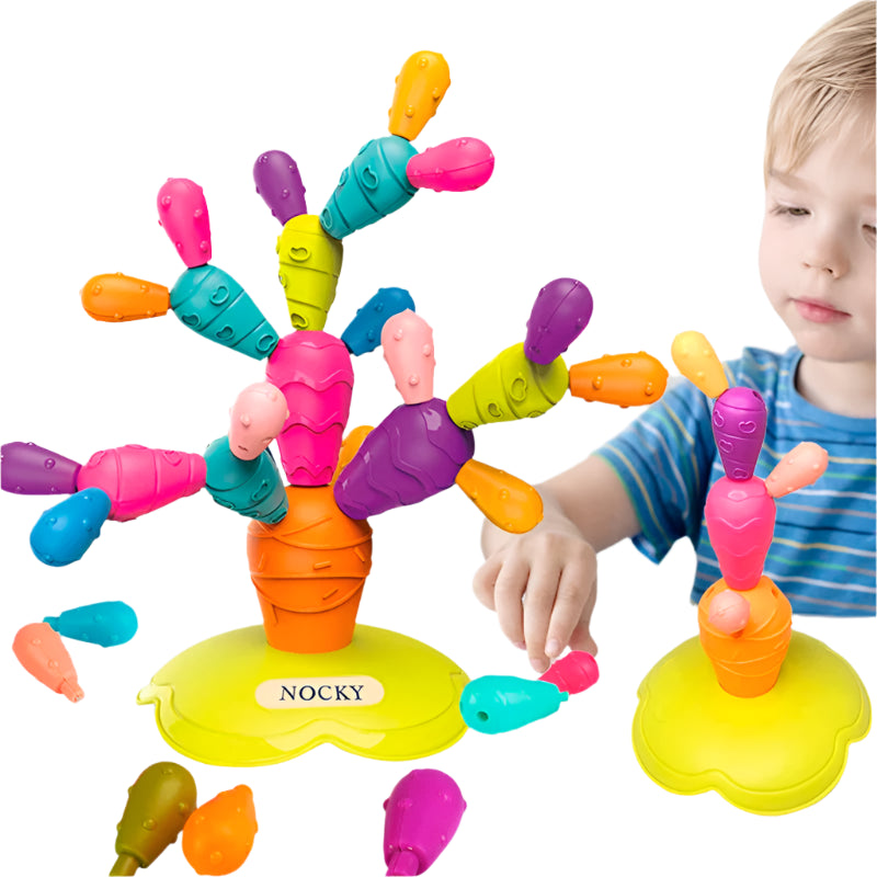 Jouet DIY Équilibre Cactus - Jeu de Tri et de Construction Arc-en-Ciel Montessori pour Bébé de 18 Mois King of Toys