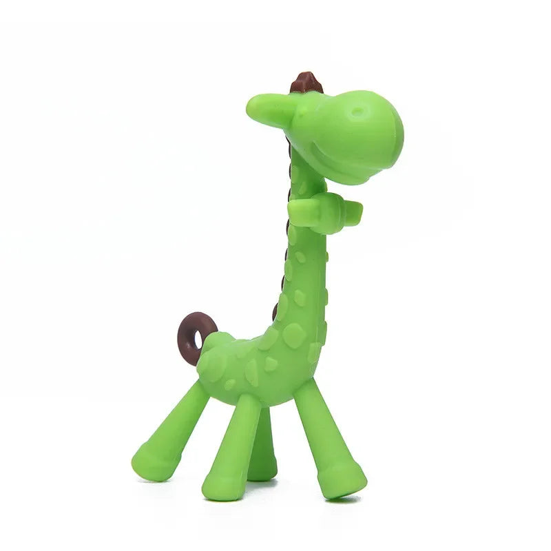 Anneau de Dentition Girafe en Silicone pour Bébé - Jouet Molaire Souple et Sûr pour Poussées Dentaires - Cadeau de Naissance sans BPA