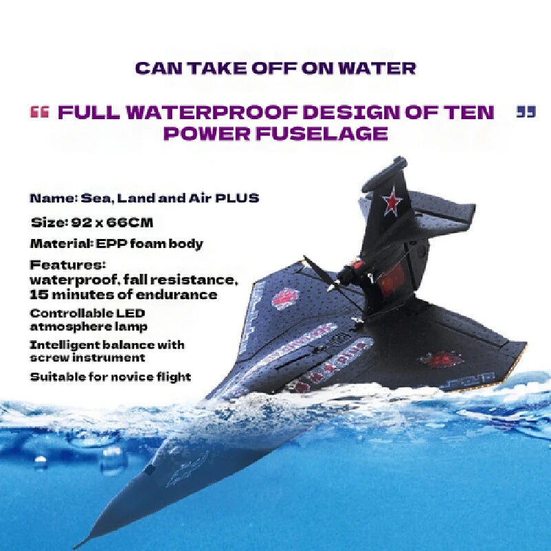 Avion RC Amphibie – Modèle étanche pour mer, terre et air King of Toys