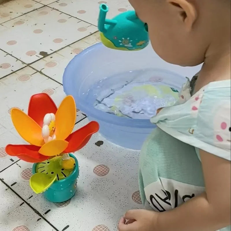 Fleur Magique Activée par l’Eau – Jouet Flottant de Douche Bébé Sensoriel Été Sans Toxines