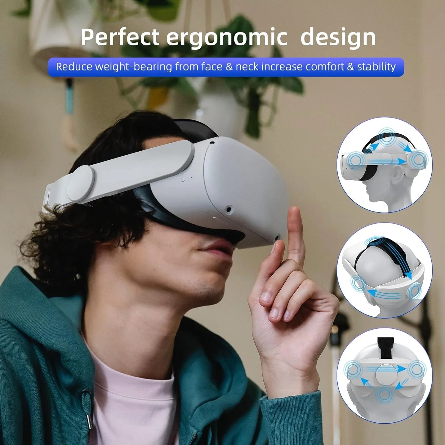 Serre-tête VR Immersif Compatible avec Quest 2 | Serre-tête Élite Confortable et Réglable avec Batterie de 6000mAh King of Toys