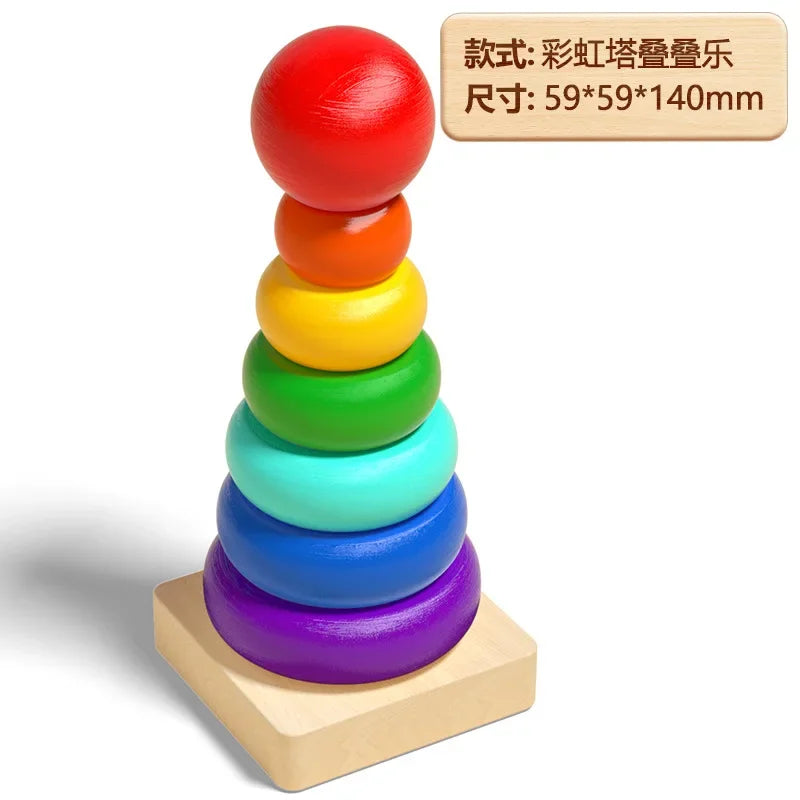 Jouets Montessori en bois à trier et à empiler Puzzle pour les enfants et les jeunes enfants Jouet de motricité fine pour les enfants de 1 an