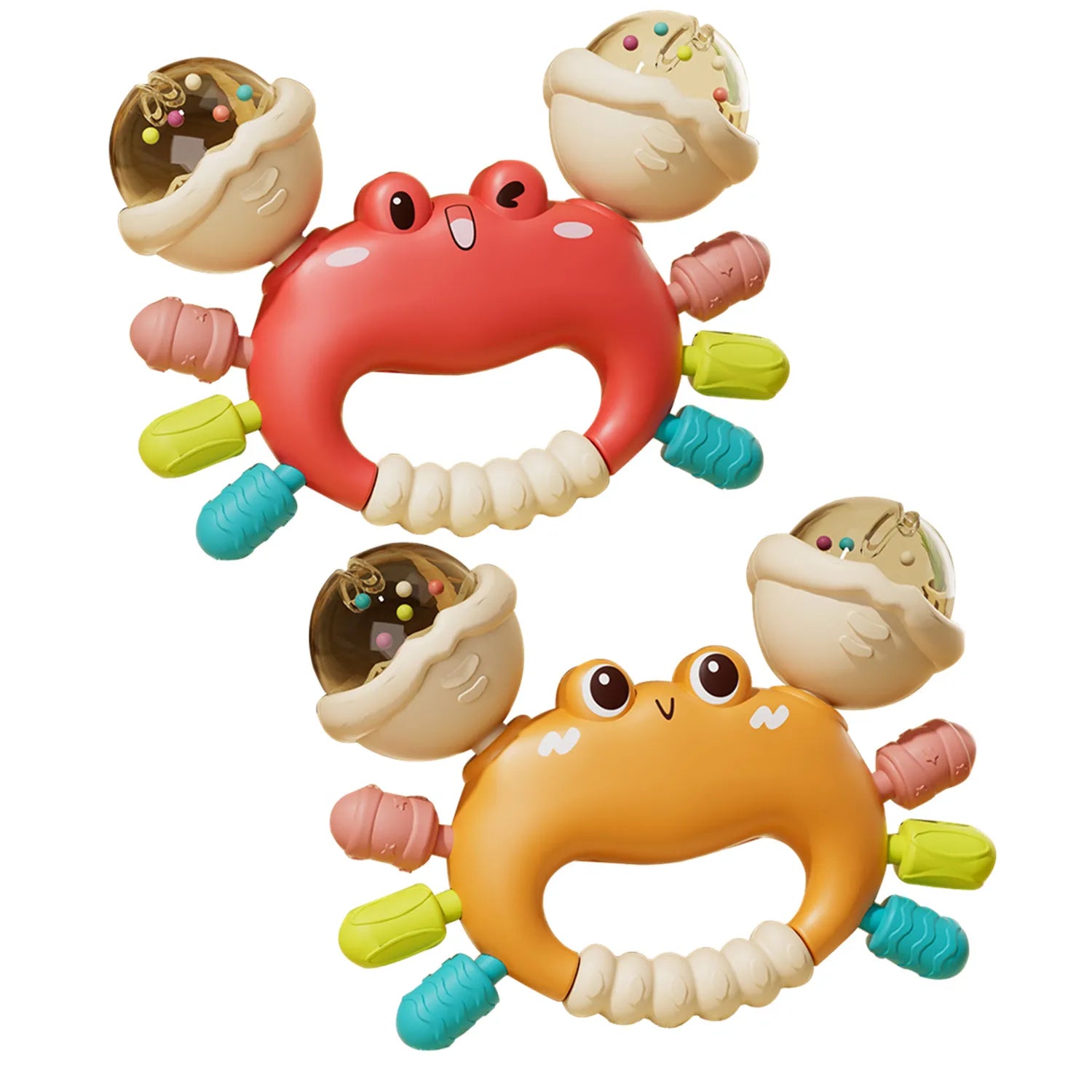 Hochet Main Bébé et Jouet de Dentition – Crabe Sensoriel Éducatif