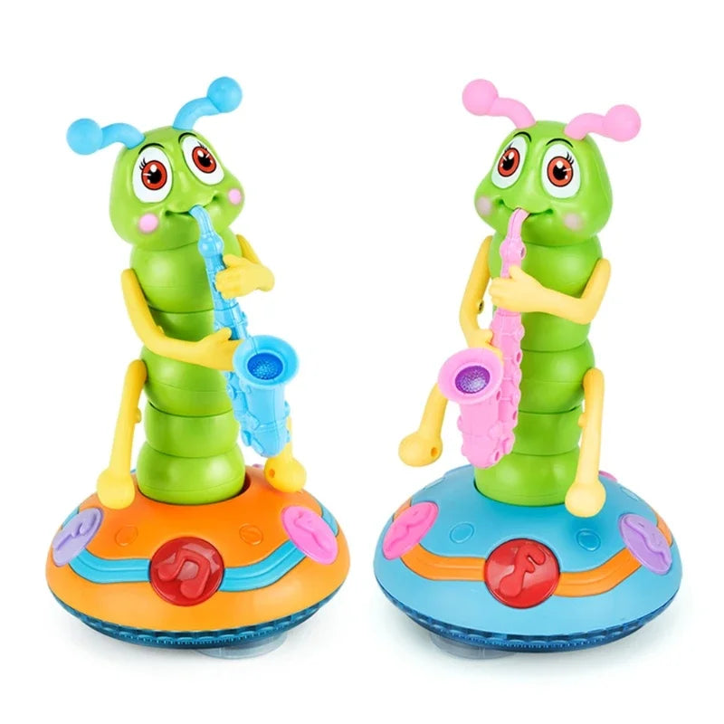 Chenille saxophone électrique lumineuse – Jouet musical avec LED rotatif, cadeau de Noël original King of Toys