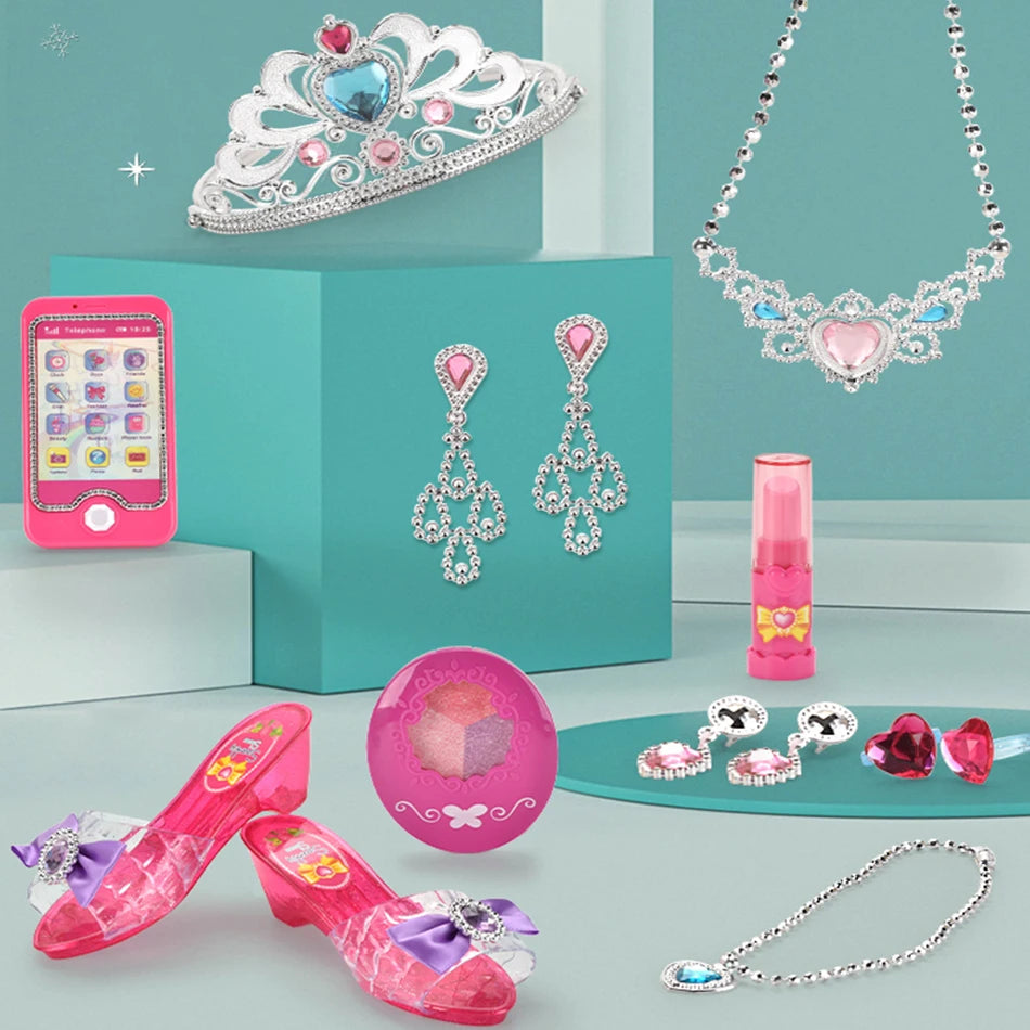 Chaussures de Princesse avec Bijoux et Couronne - Jeu d'Imitation Téléphone Électronique Mode Beauté pour Filles King of Toys