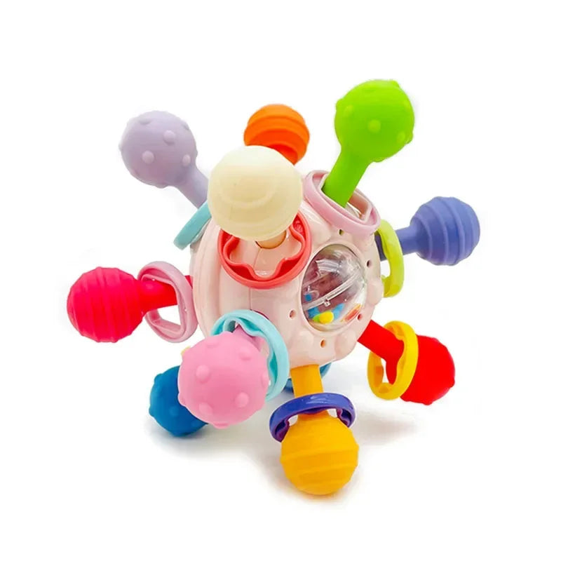 Jouets Montessori Bébé 0-12 Mois - Hochets Sensoriels et Anneaux de Dentition en Silicone, Jouets de Développement pour Tout-Petits