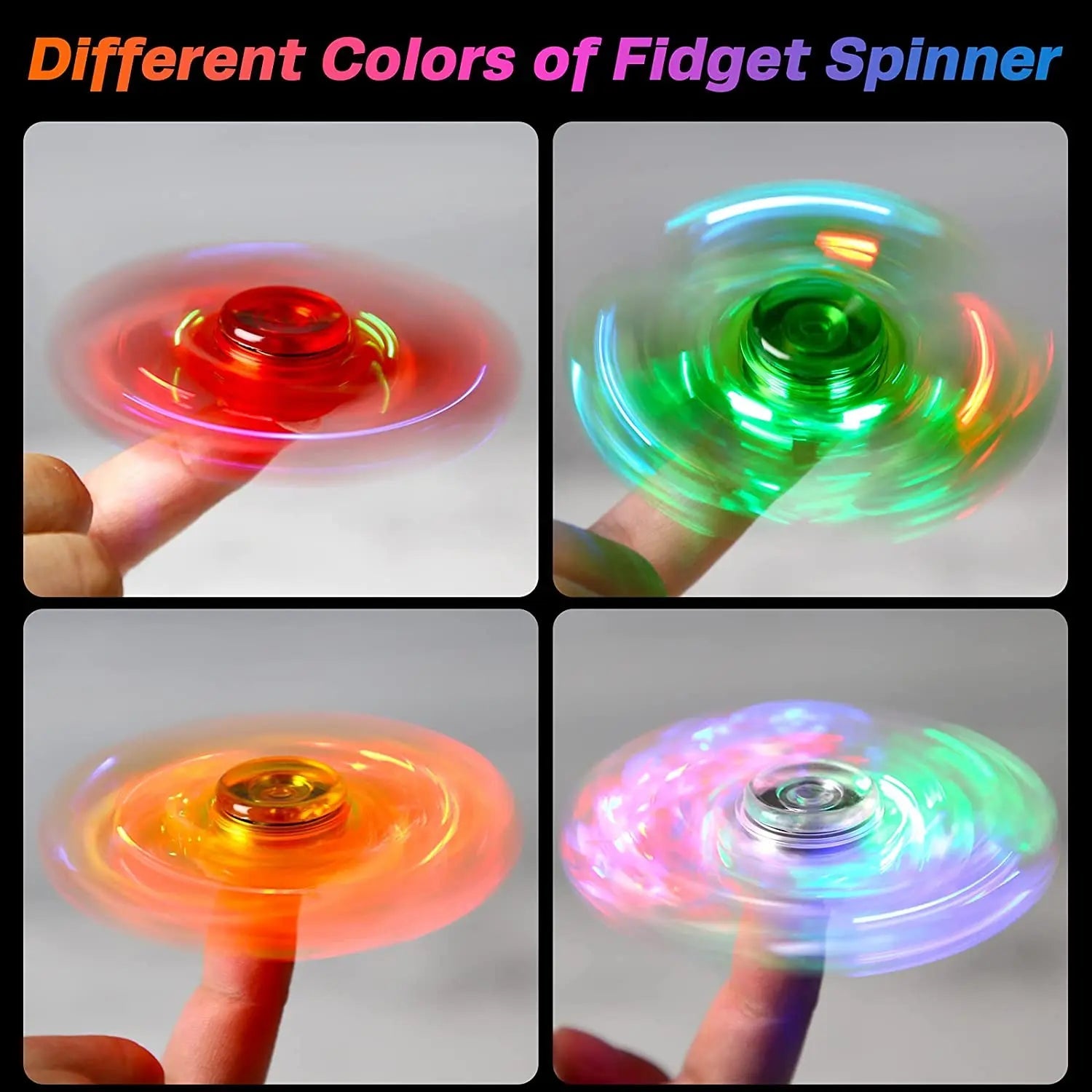 Fidget spinner LED lumineux - Anti-stress, jouet de fête enfants/adultes King of Toys