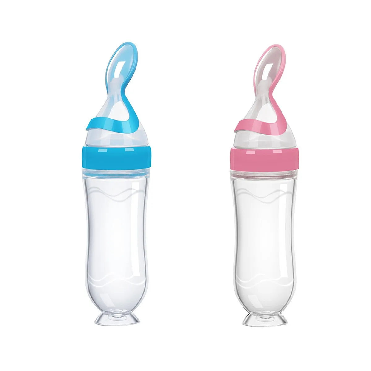 Biberon Cuillère Distributeur en Silicone 90ml pour Bébé - Outil d'Alimentation Sûr et Facile pour les Premières Purées
