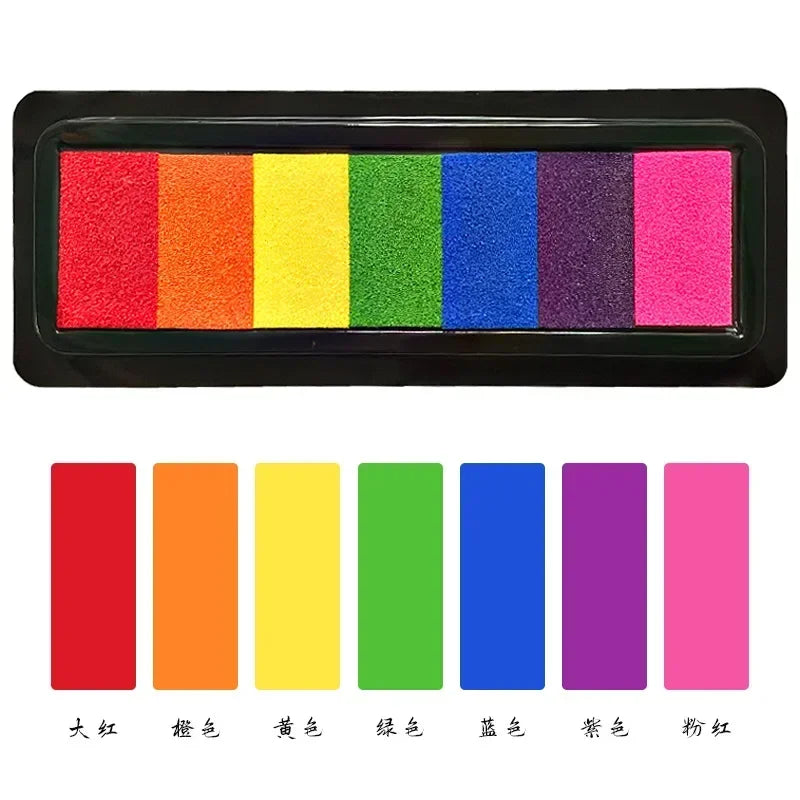 Tampon encreur peinture à doigts - 7 couleurs, kit DIY créatif pour enfants et maternelle King of Toys