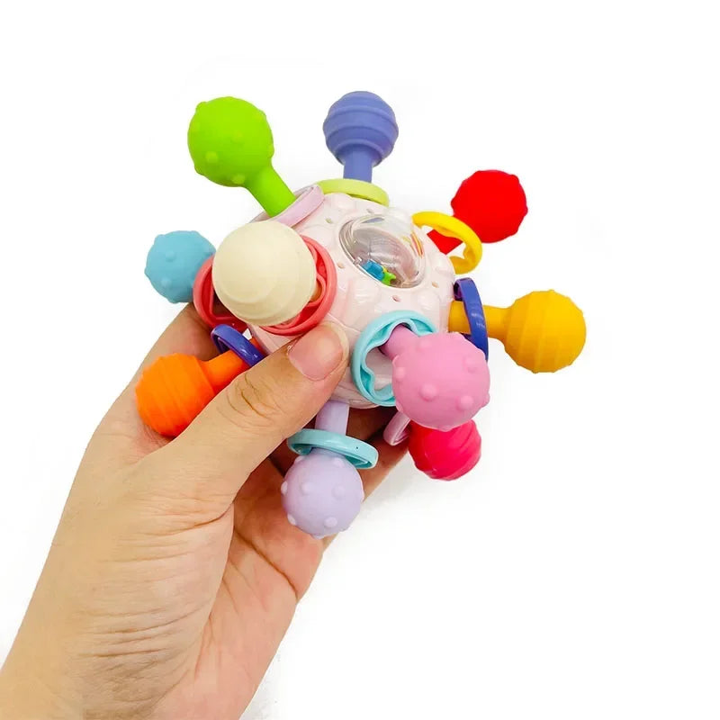 Jouets Montessori Bébé 0-12 Mois - Hochets Sensoriels et Anneaux de Dentition en Silicone, Jouets de Développement pour Tout-Petits