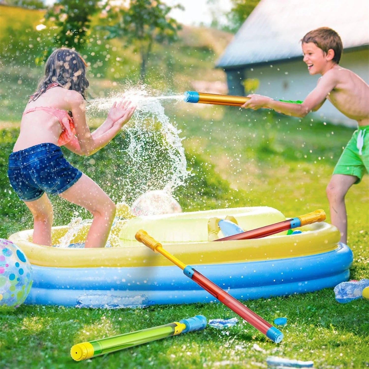 Pistola de chorro de agua de 16,2 pulgadas para niños y adultos, juego de agua, juguetes de lucha para piscina de verano, playa, actividades al aire libre