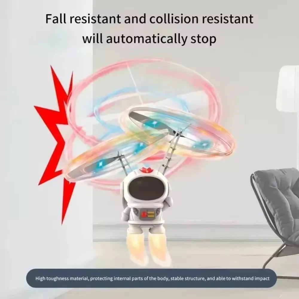 Drone Robot Lumineux Flottant | Jouet Astronaute à Commande Manuelle avec Lumières | Avion Volant Interactif pour Enfants | Cadeau Éducatif Extérieur pour 6+ Ans King of Toys