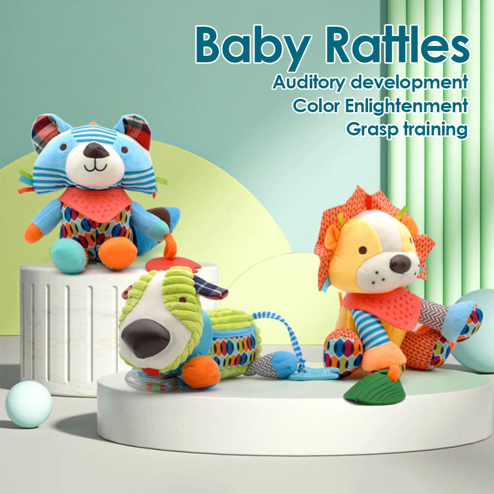 Peluche Animaux Pendentif Poussette – Jouet Doux pour Bébé et Nouveau-né (0-12 Mois)