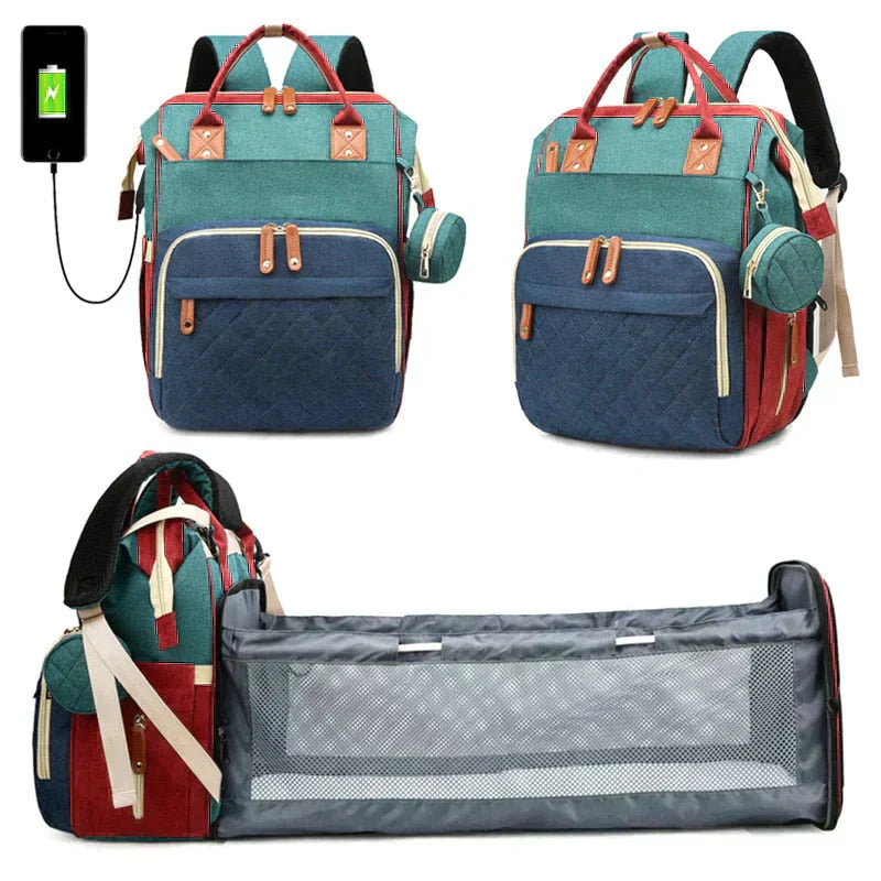 Sac à couches pliable pour bébé - Sac à couches pliable de première qualité, étanche et durable pour les bébés de 0+ mois.