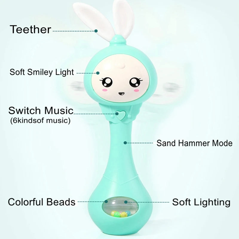 Hochet Musical et Lumineux Bébé – Jouet Intelligent Éducatif Lapin