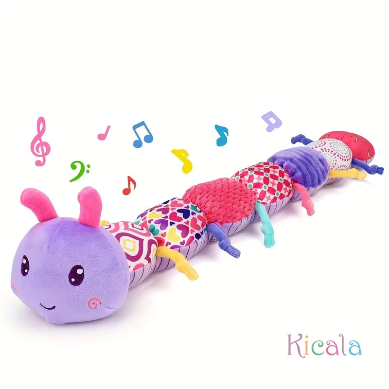 Chenille Musicale pour Bébé – Jouet Sensoriel en Peluche avec Sons et Textures Multisensorielles