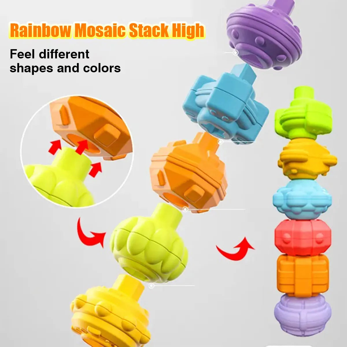 Trieur de blocs sensoriels - Six blocs de forme massive Jouet éducatif Montessori pour les enfants de 12 mois et plus