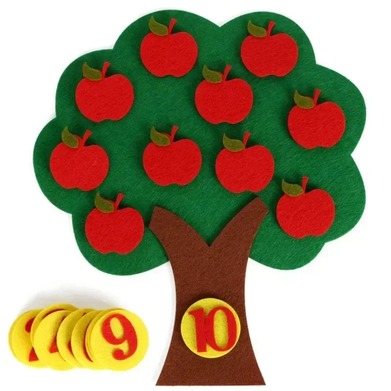 Puzzle de Fruits en Feutrine Pour Enfants DIY | Jouets Montessori Carotte Pommier Faits à la Main en Tissu Non Tissé