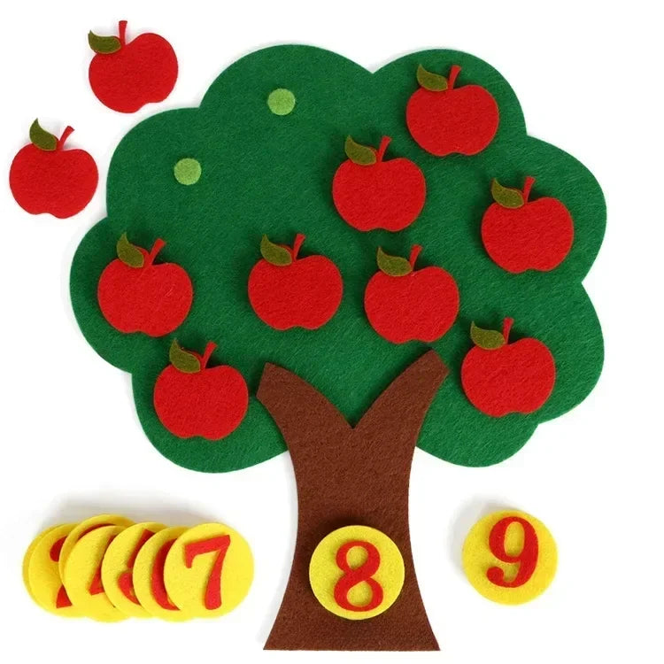 Puzzle de Fruits en Feutrine Pour Enfants DIY | Jouets Montessori Carotte Pommier Faits à la Main en Tissu Non Tissé