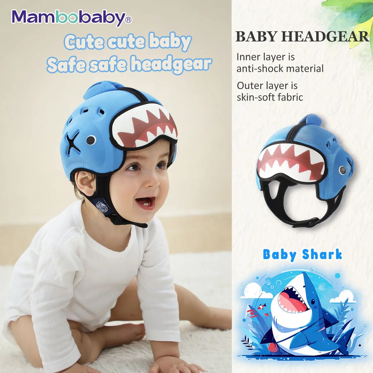 Casque de Sécurité Anti-Choc Mambobaby pour Bébé 6-30 Mois - Protection Tête Enfant Apprentissage Ramper et Marcher