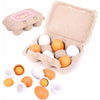 Set de 6 Œufs en Bois - Jouet de Cuisine pour Enfants, Nourriture de Jeu d’Imitation pour le Développement Précoce des Bébés King of Toys