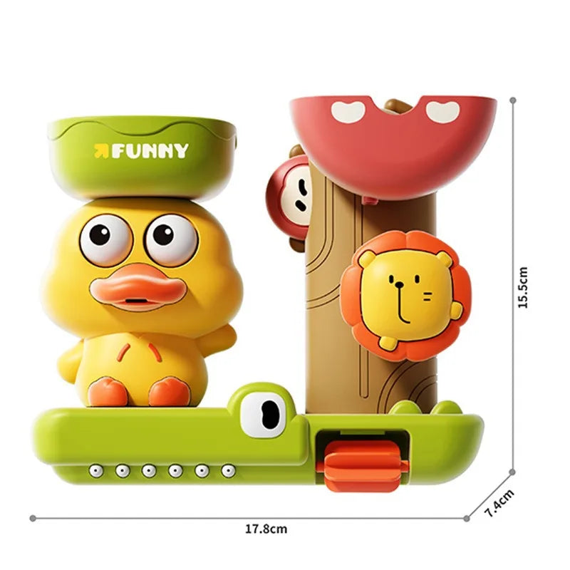Jouet de Bain Enfant Canard Mignon – Jouet Mural Rotatif à Ventouse pour Douche & Été Interactif Bébé
