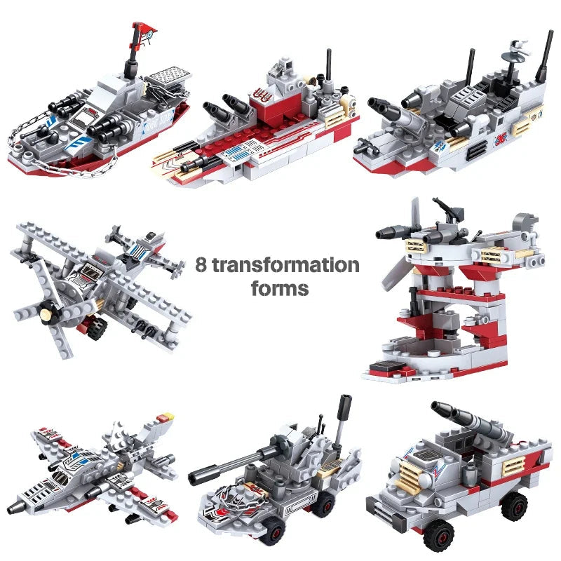 Modèle de Bateau de Guerre, Blocs de Construction Armée Navire, Jouet pour Enfants, Cadeau de Noël King of Toys