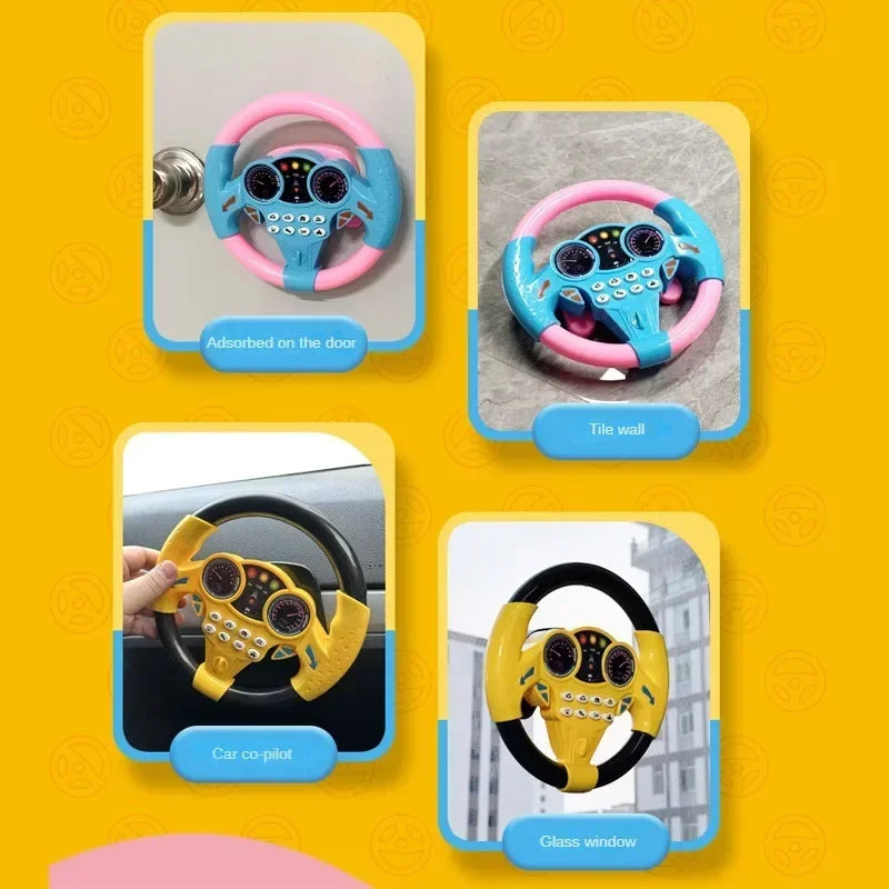 Simulation de volant Jouets | Jouets pour enfants Jouets d'éveil Copilots Volant de poussette Jouets vocaux 1 - 3+ ans