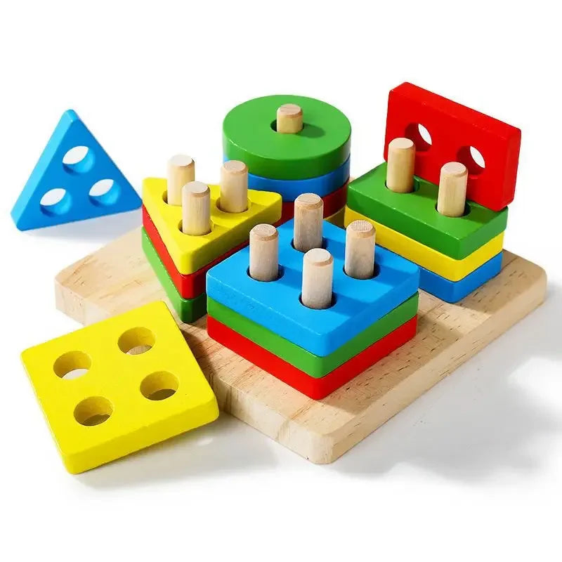 Jouets Montessori en bois à trier et à empiler Puzzle pour les enfants et les jeunes enfants Jouet de motricité fine pour les enfants de 1 an