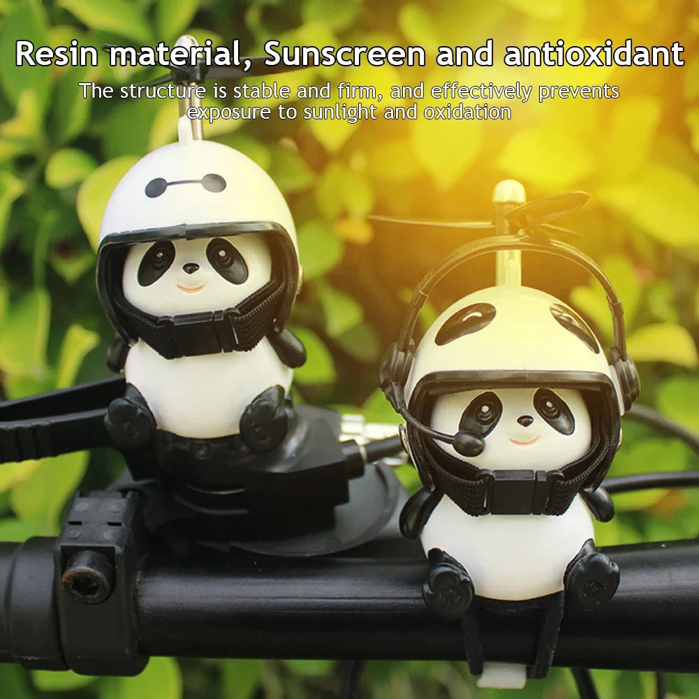 Mignon Panda avec Casque Décoration Moto Jouet, Accessoires pour Vélo Électrique King of Toys