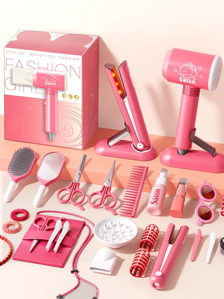 Jouet de simulation de coupe de cheveux pour enfants - Kit de coiffeur avec sèche-cheveux, jouet éducatif pour filles, idéal pour les jeux d'imitation. King of Toys