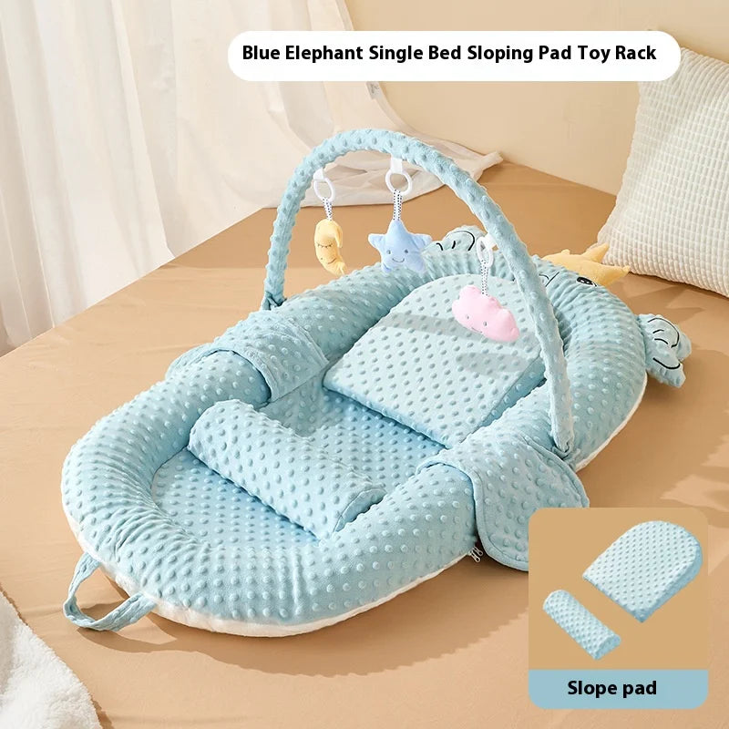 Lit Nid Bébé Portable et Respirant - Cocon de Sommeil Anti-Régurgitation et Réducteur de Lit Motif Ours