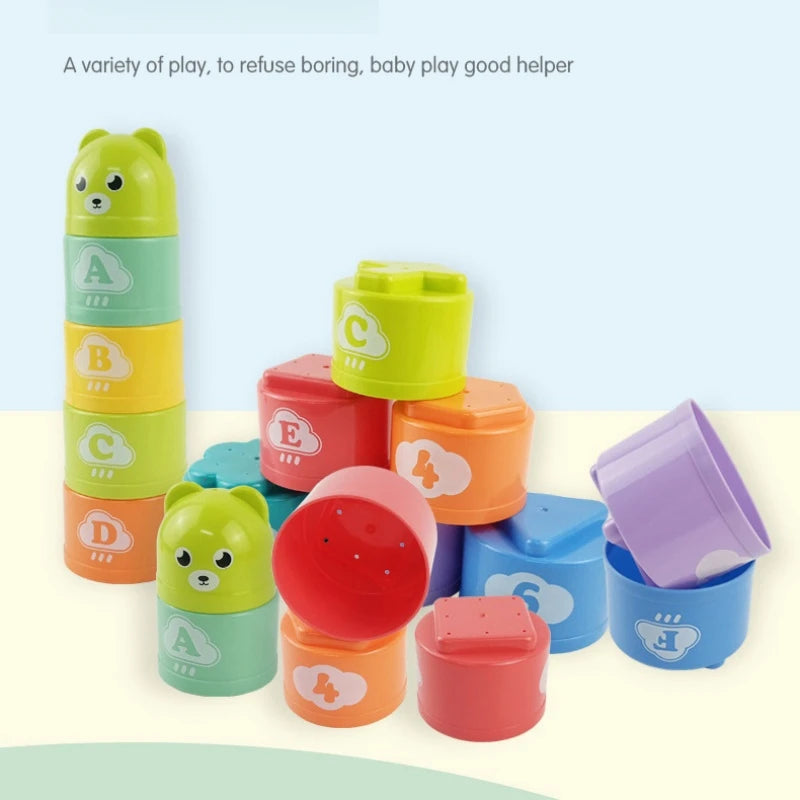 Educatieve Stapelbekers met Cijfers & Letters | Montessori Speelgoed voor Baby’s