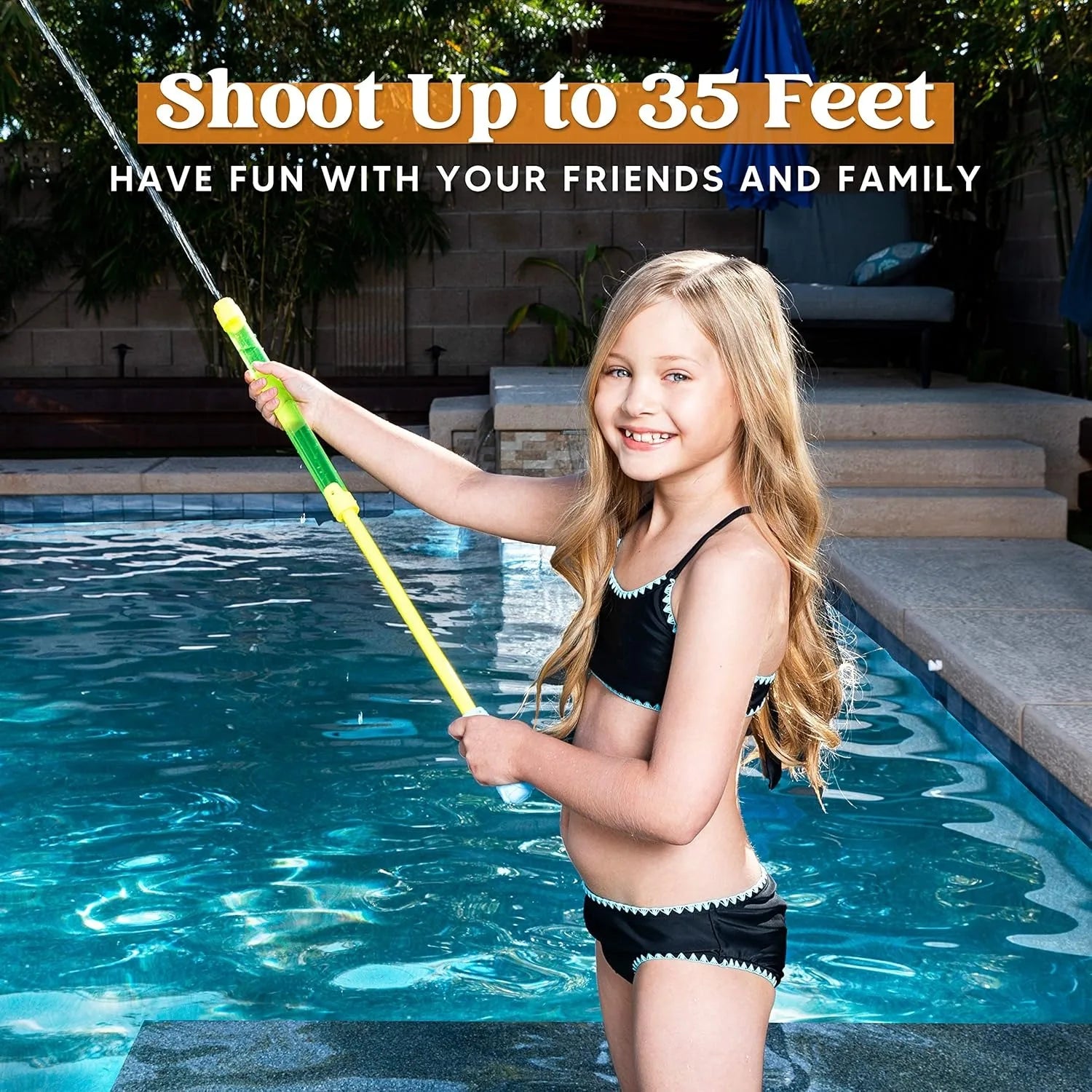 Pistola de chorro de agua de 16,2 pulgadas para niños y adultos, juego de agua, juguetes de lucha para piscina de verano, playa, actividades al aire libre