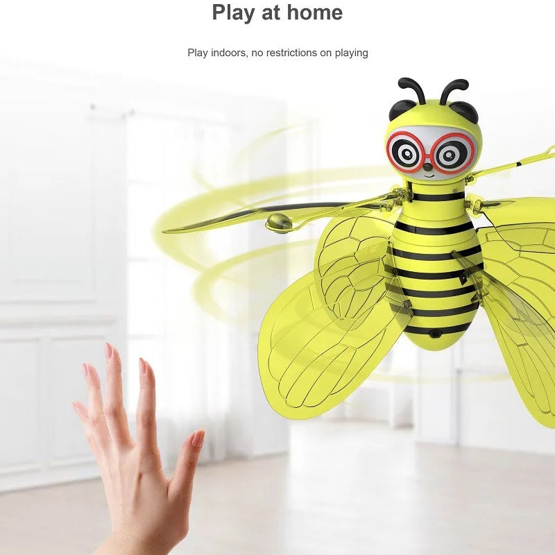 Véhicule volant Little Bee - Hélicoptère à détection de geste, jouet lumineux pour enfants, cadeau d'anniversaire, Noël King of Toys