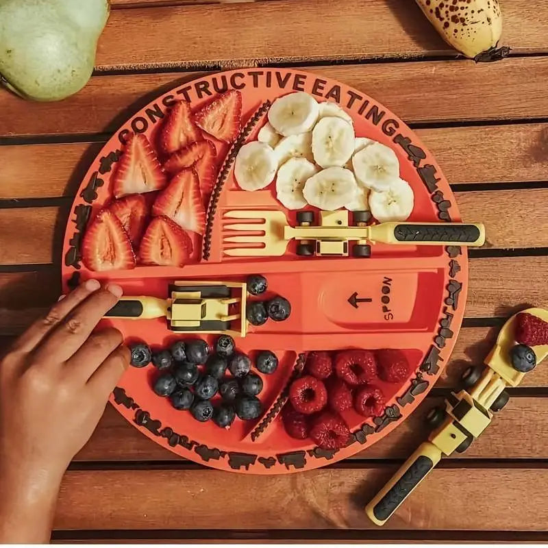 BuildBites Couverts de Construction – Ustensiles ludiques éducatifs pour les repas des enfants