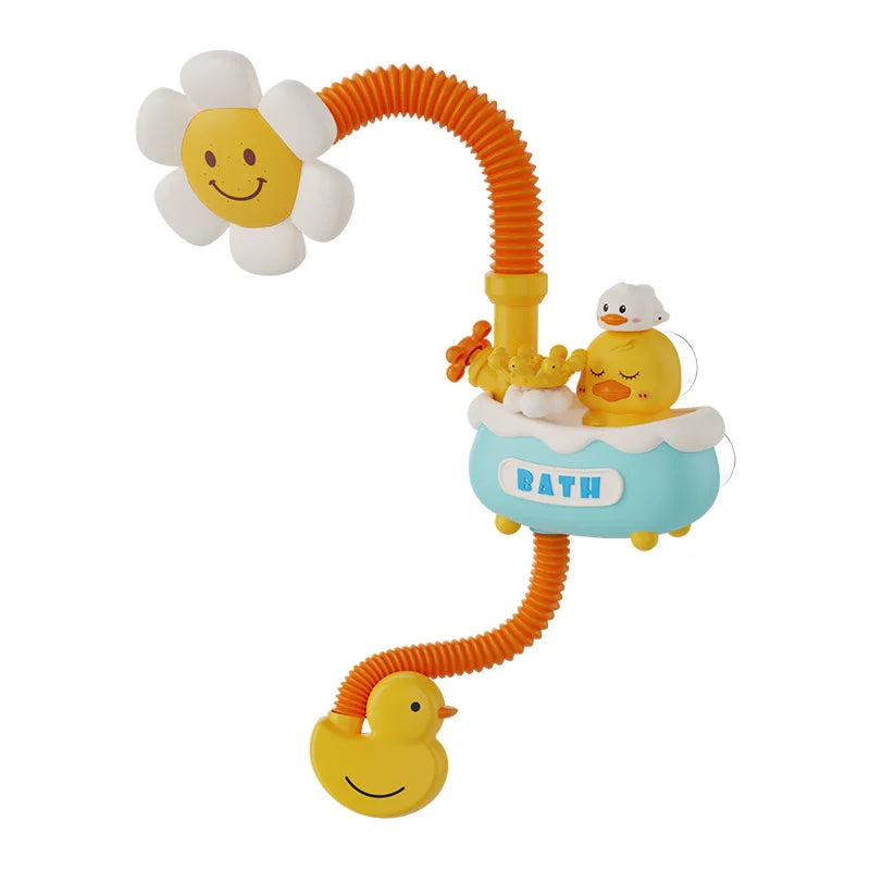 Jouet de Bain Bébé 4-en-1 avec Douche Tournesol & Arroseurs – Ensemble Ludique pour la Baignoire des Tout-Petits