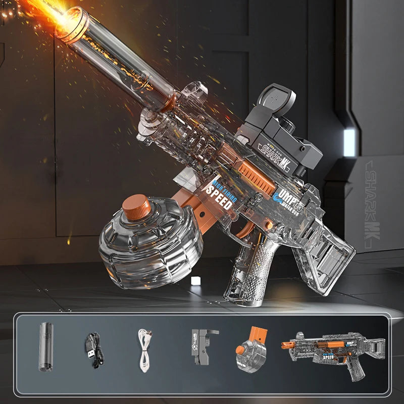Pistolet à eau électrique pour adultes Puissant jet d'eau automatique Jouet de plage d'été pour enfants Cadeau