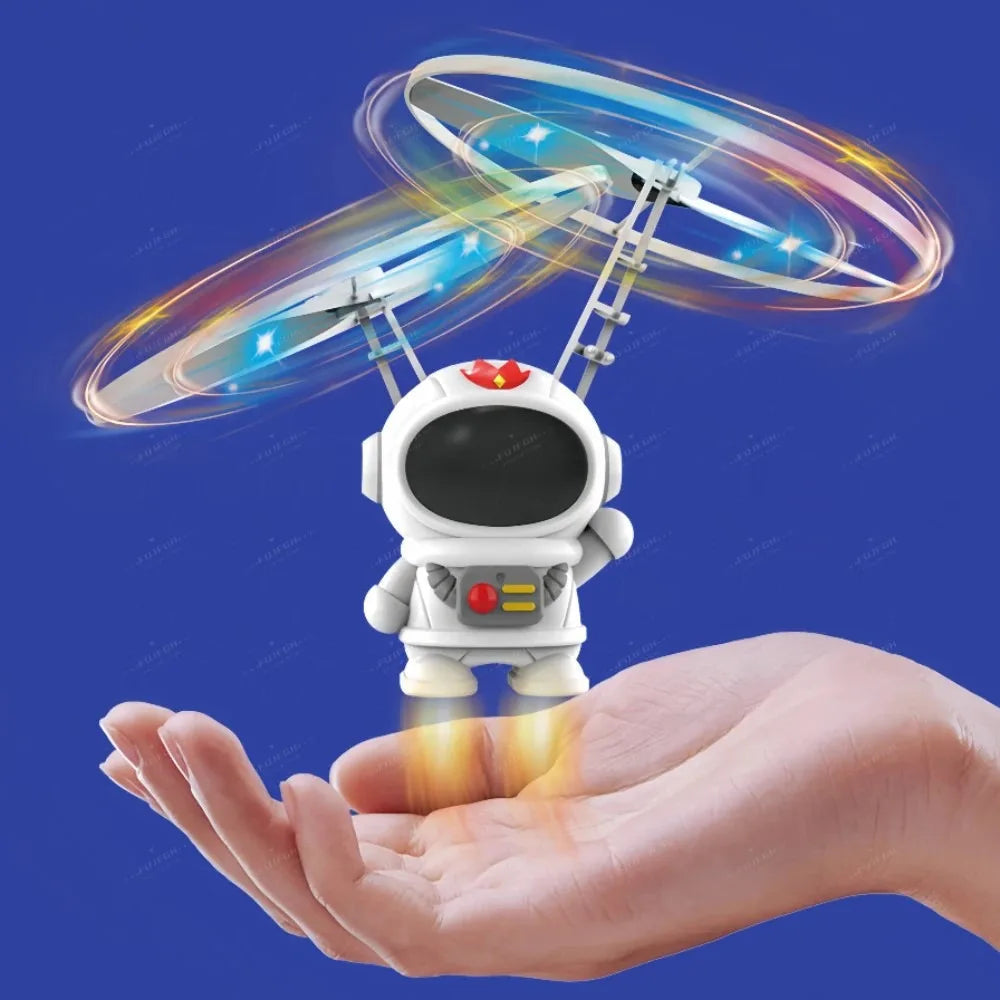 Drone Robot Lumineux Flottant | Jouet Astronaute à Commande Manuelle avec Lumières | Avion Volant Interactif pour Enfants | Cadeau Éducatif Extérieur pour 6+ Ans King of Toys