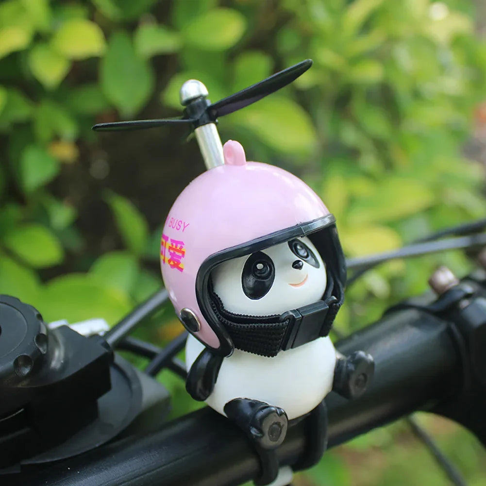 Mignon Panda avec Casque Décoration Moto Jouet, Accessoires pour Vélo Électrique King of Toys