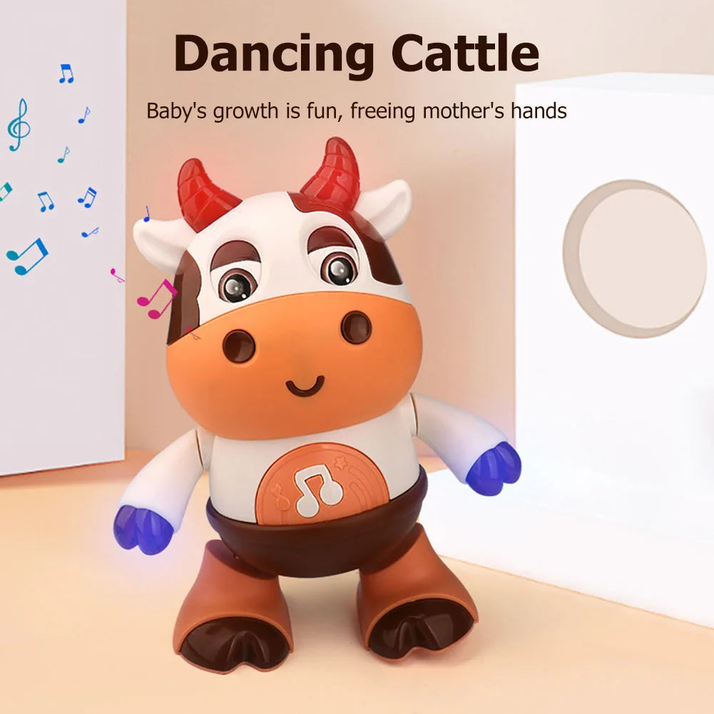 Jouet Vache Dansante | 2 modes Lumières musicales colorées de bébé Jouets électroniques vache pour enfants
