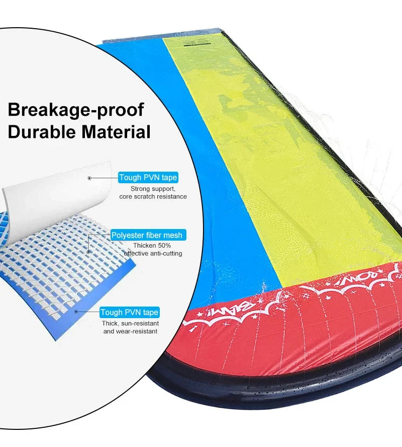 Toboggan Aquatique Gonflable – Piste de Glisse avec Jet d’Eau pour Piscine et Jardin, Jouet d’Été Enfant