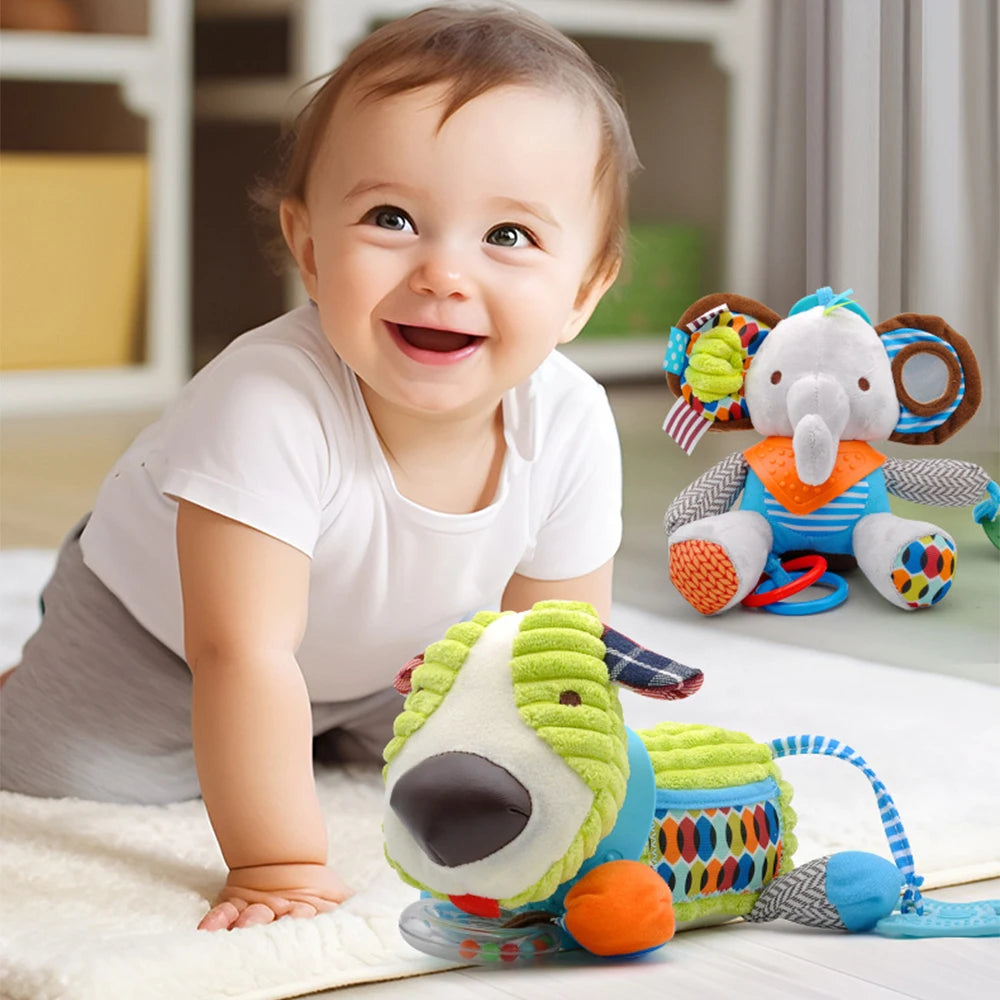 Peluche Animaux Pendentif Poussette – Jouet Doux pour Bébé et Nouveau-né (0-12 Mois)