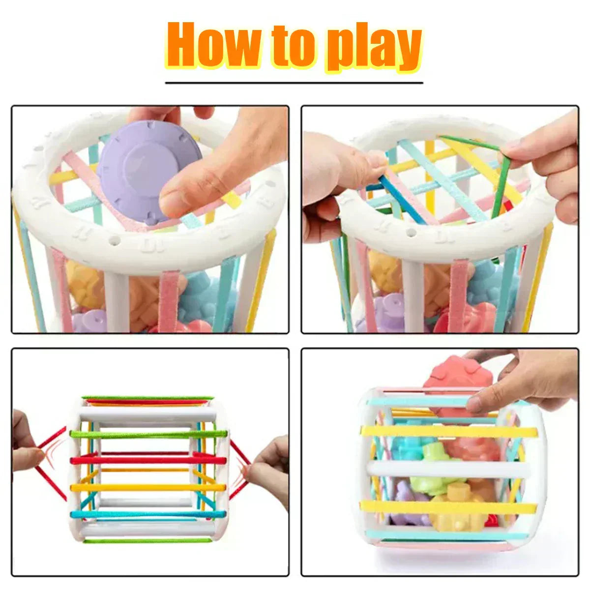 Trieur de blocs sensoriels - Six blocs de forme massive Jouet éducatif Montessori pour les enfants de 12 mois et plus