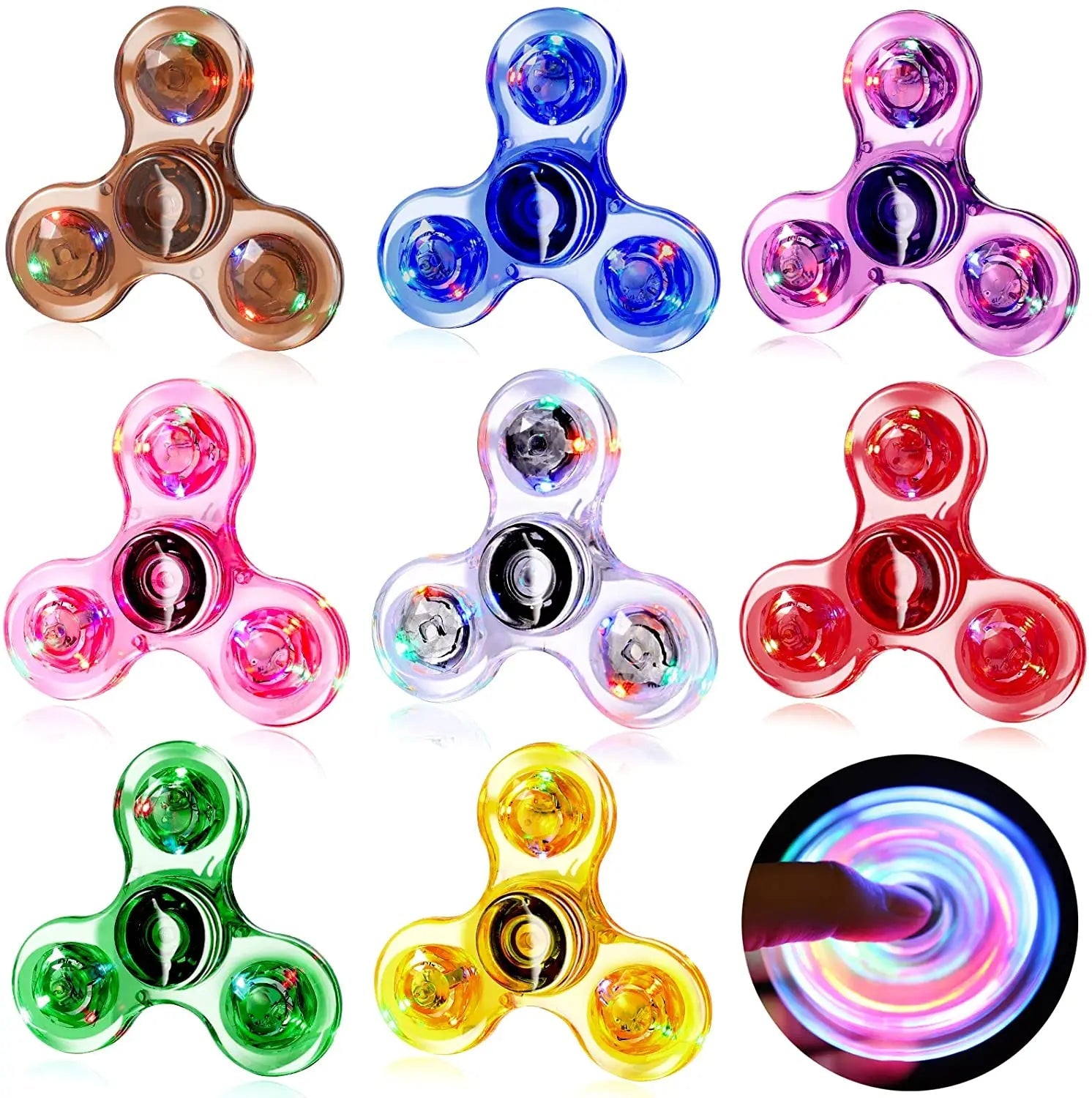 Fidget spinner LED lumineux - Anti-stress, jouet de fête enfants/adultes King of Toys