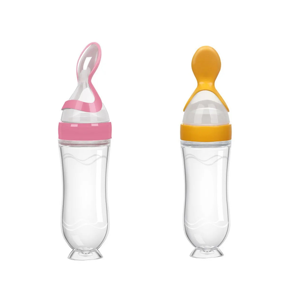 Biberon Cuillère Distributeur en Silicone 90ml pour Bébé - Outil d'Alimentation Sûr et Facile pour les Premières Purées